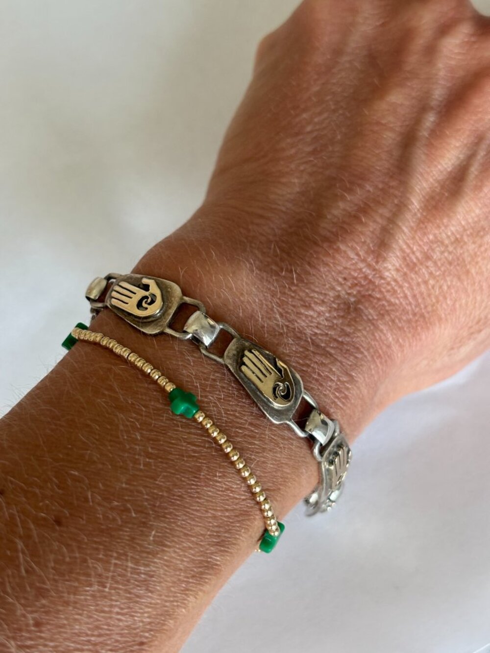 14K Gold and silver Native Hopi bracelet - Picture 6 of 6